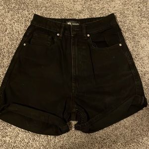 Black jean shorts